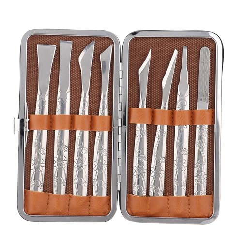 Pedicure Knife Set for Feet, 8Pcs Nail Knife for Ingrown Nails, Stainless Steel Podiatry Tools Professional with PU Leather Box, Callus Scraper Set for Care Feet Grooming