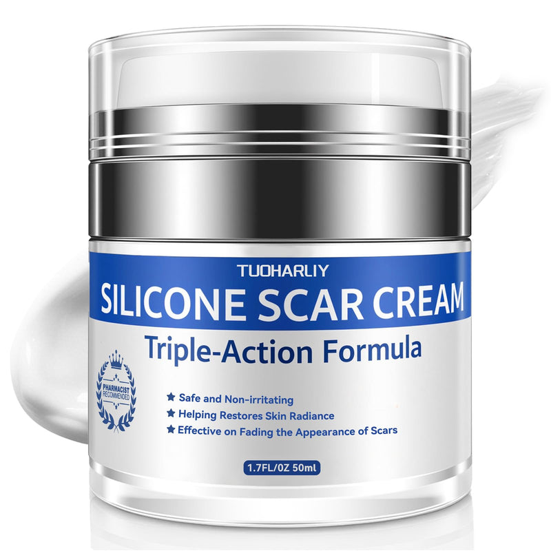 Scar Cream, Silicone Scar Gel, Advanced Scar Removal Cream for Surgical Scars, Stretch Marks, Keloid Bump Removal, Injuries, Burns and Acne, Old and New Scars, Gentle on Sensitive Skin, 1.7 oz(50ml) - BeesActive Australia