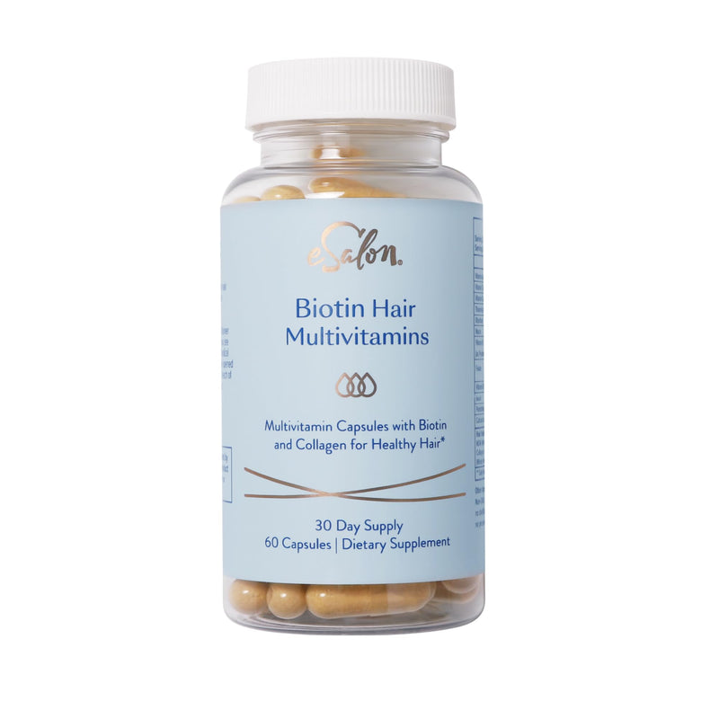 eSalon Biotin Hair Multivitamins with Collagen, 2500mcg, 60 Capsules, 30 Day Supply, Allergen-Free