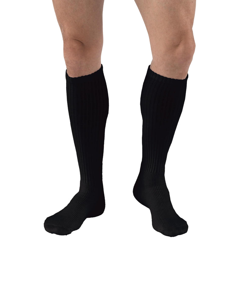 JOBST SensiFoot Diabetic Compression Socks for Men and Women 8-15 mmHg with Seamless Toe and Moisture Management - Extra Padding in Toe, Foot, and Heel Area - Knee High - Closed Toe - Black, Large