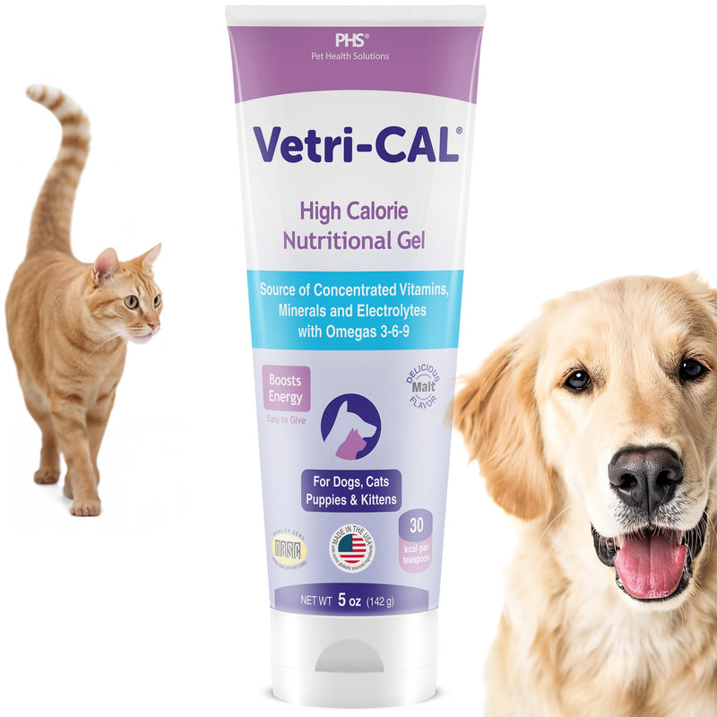 High Calorie Nutritional Gel for Dogs, Cats, Puppies & Kittens – Appetite Booster with Omega 3-6-9, Vitamins A-D-E-B – Recovery & Energy Support – Tasty Malt Flavor – 5 oz Tube 1 Pack
