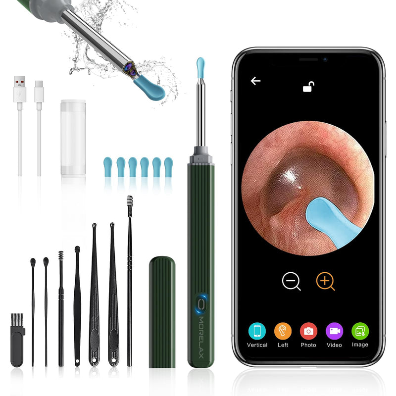 Ear Wax Removal with 8 Pcs Ear Set - Ear Canal Cleaner with 1080P Camera - Ear Cleaning Kit with 6 Ear Scoops - Ear Wax Cleaner with Camera-Otoscope Ear Pick Tool for iOS & Android - BeesActive Australia