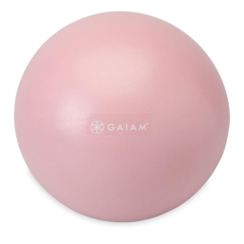 Gaiam Mini Ab Ball, 8 Inch Inflatable Anti-Burst Exercise Ball for Core Strength, Pilates, Yoga, and Physical Therapy, Includes Inflation Straw, Plug & Downloadable Exercise Guide Romance Rose
