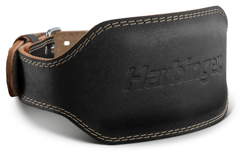 Harbinger Padded Leather Weightlifting Belt 2.0-4" or 6" Width - Foam Cushioning, Tapered Design for Support & Mobility, 6 Inch, Large - BeesActive Australia