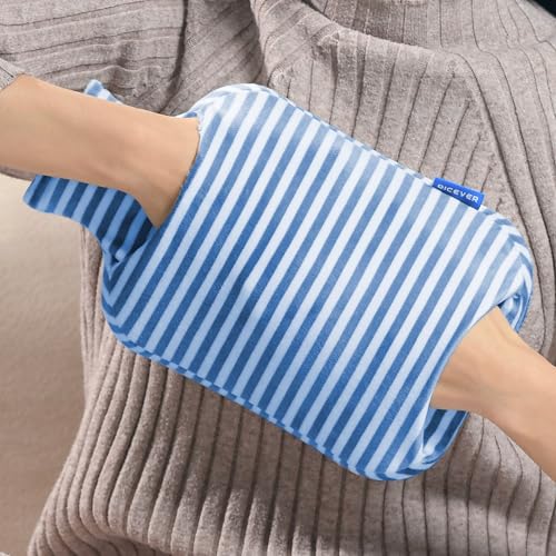 Hot Water Bottle, 2L Hot Water Bag with Cover for Menstrual Cramps, Neck and Shoulder Pain Relief, Hot and Cold Therapies, Hand Feet Warmer, Warm Water Bag with Hand Pocket, Blue scs-tw-blue