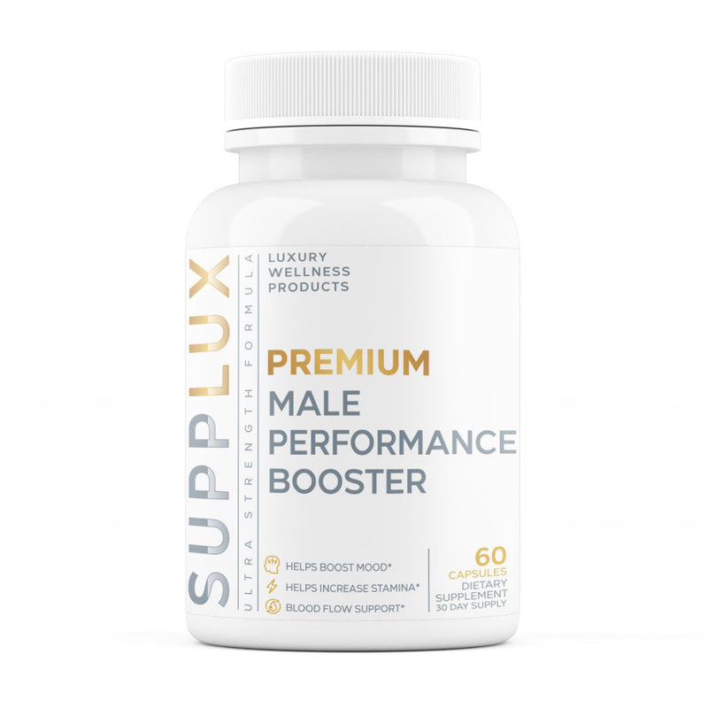 Premium Male Performance Booster - Horny Goat Weed + 8 Ingredients | Pills for Men Fast Acting Blood-Flow, Muscle Building, Energy | 3rd Party Tested Supplement - 60 Pills for Adults