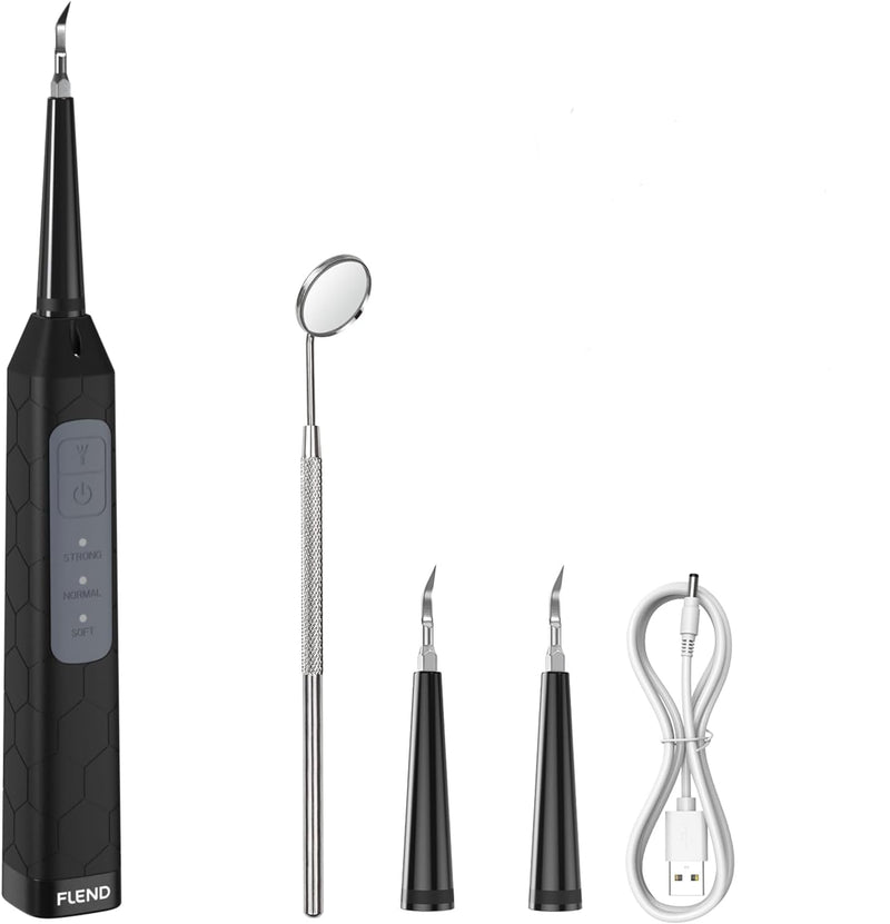Plaque Remover for Teeth, Dental Care Device 3 Adjustable Modes Teeth Cleaning Kit with 2 Replaceable Clean Heads for Tartar & Calculus Remover Grey - BeesActive Australia