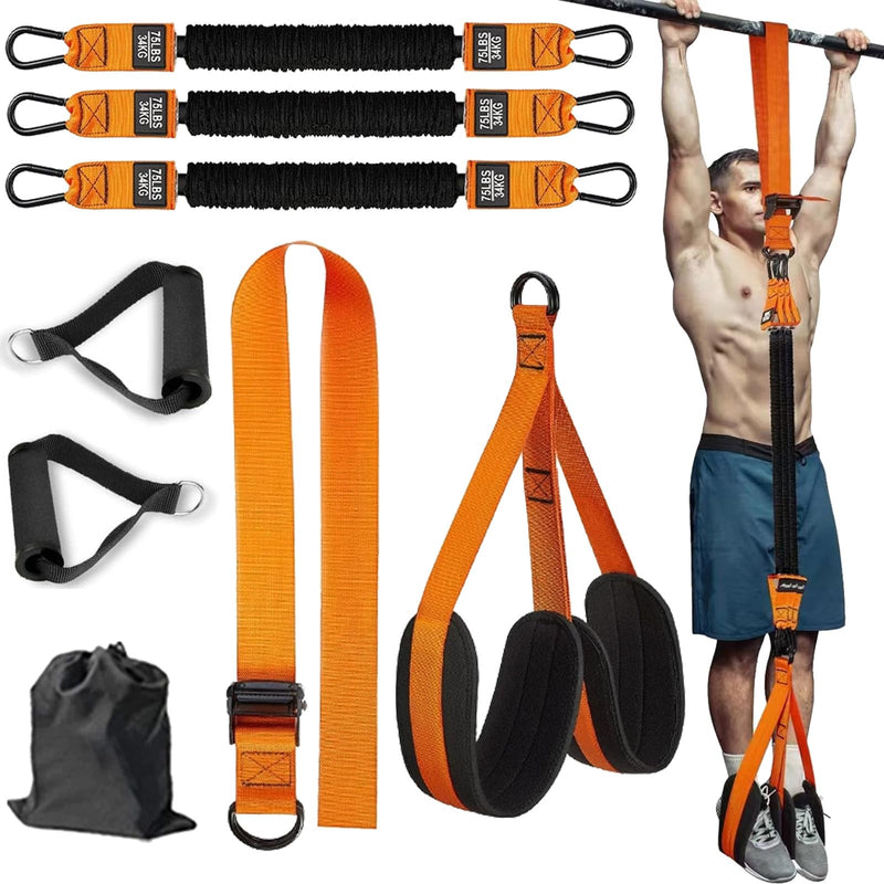 Heavy-Duty Pull up Workout Band, 2025 Ultra Pull up Assistance Bands Set, Adjustable Weight/Size with Fabric Feet/Knee Rest, Home Gym Workout, Strength Training Band, 150/225/300lb (A-225 lbs)