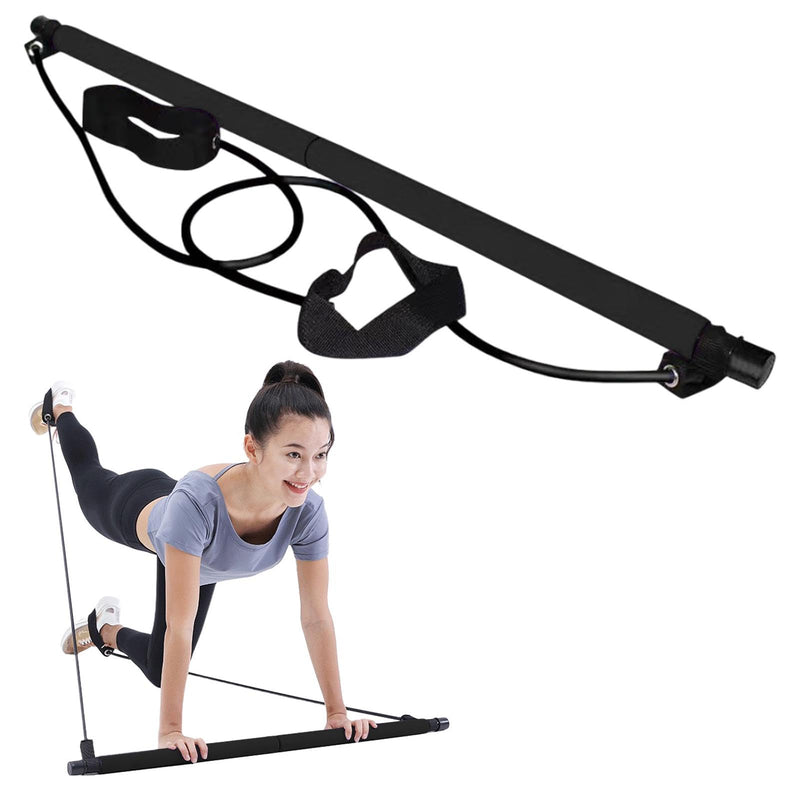 Pilates Bar Kit with Resistance Bands,Multifunctional Pilatess Bar,Stretched Fusions Toning Bar,Pilates Sculpt Bar,Home Gym Equipment for Women & Men Home Gym Pilates Yoga Black