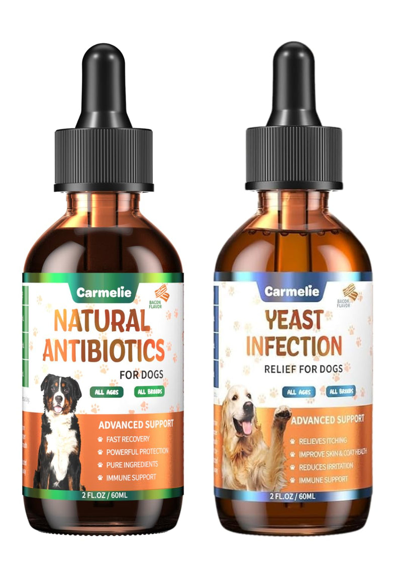 2pcs Natural Antibiotics for Dogs & Natural Yeast Relief for Dogs, for Skin Issues, Itch Relief, Dog Ear Discomfort Care, Itch Relief for Dog, Allergy Supports for Pets, Supports Skin Health - 60 ml