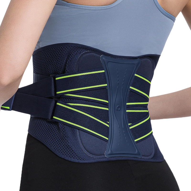 aoFIT Back Brace for Lower Back Pain Relief, Adjustable Lumbar Support Belt with Steel Plates, Dual Compression, Breathable 3D Knit Fabric, Slim Waist Design for Work, Gym, Sciatica, Herniated Disc L Large Midnight Sunburst