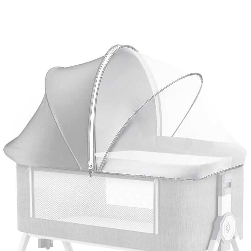 Bassinet Cover for Baby, Blockout Mosquito Net Cover with 2-Way Zipper, Portable Bassinet Canopy Cover for Cats to Keep Pet Out, Bug Net Cover for Bedside Sleeper Gray
