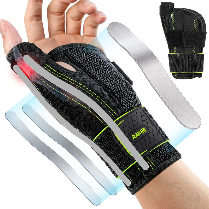 Thumb Spica Splint Left Hand, Wrist Brace for Tendonitis, Thumb Wrist Double Support, Breathable Thumb Splint for Carpal Tunnel for De Quervain's Tenosynovitis, Yellow Size S/M