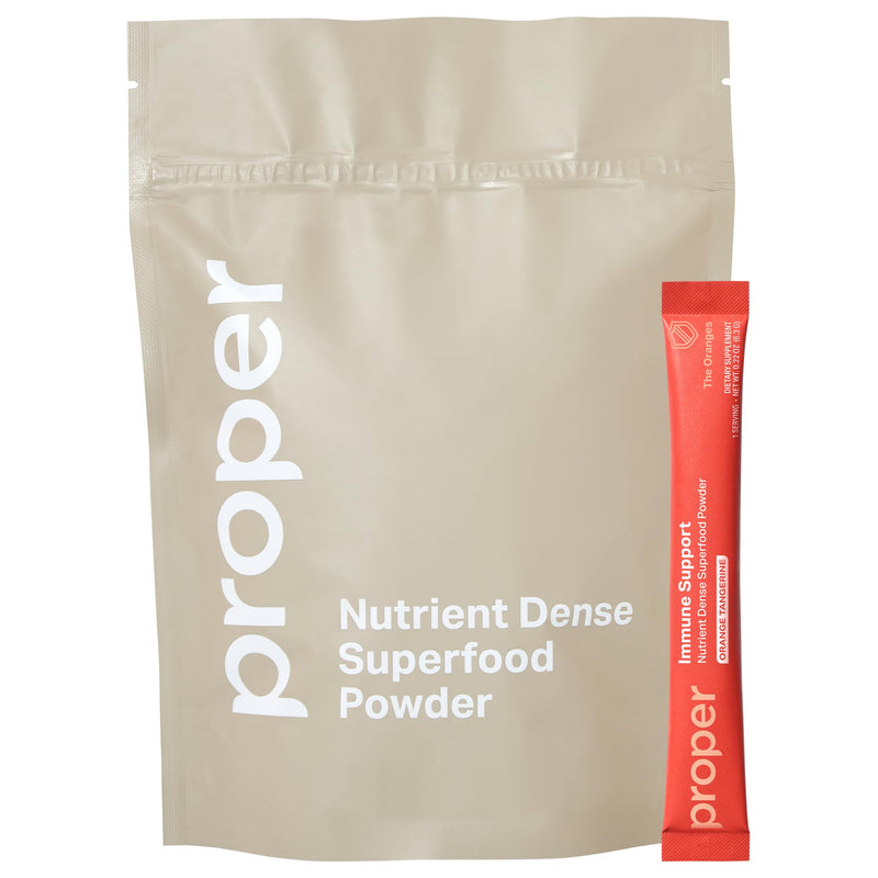 Proper, The Oranges Immune Support Supplement. Orange Tangerine Drink Mix. Elderberry Vitamin C and Zinc Complex with Echinacea, Immunity Vitamins, Phytonutrients and Gut Health Probiotic 15 Servings