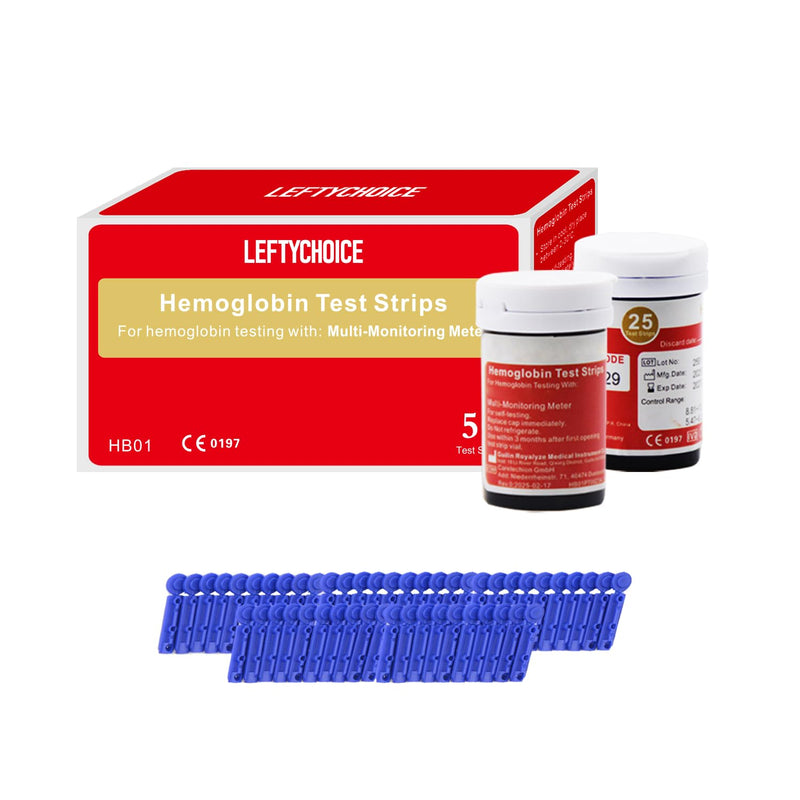 50 PCS Hemoglobin Test Strips for LCLBM-01 2 in 1 Total Cholesterol and Hemoglobin Testing Meter (Device NOT Included) - BeesActive Australia