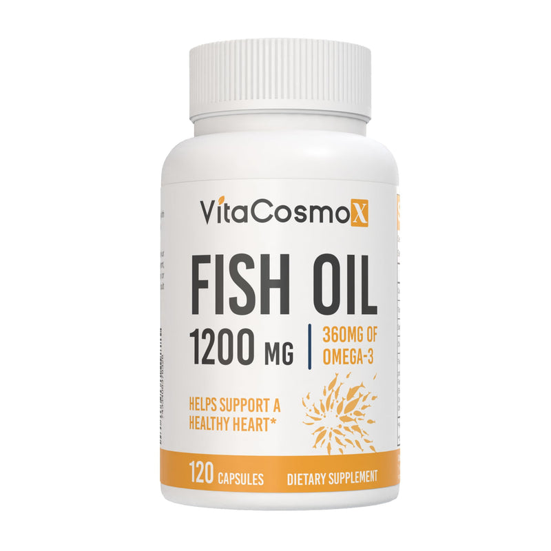 Omega-3 Fish Oil 1560mg, Triple Strength EPA & DHA, 120 Softgels - 60 Servings, Gluten Free, Non-GMO, and Vegetarian Friendly