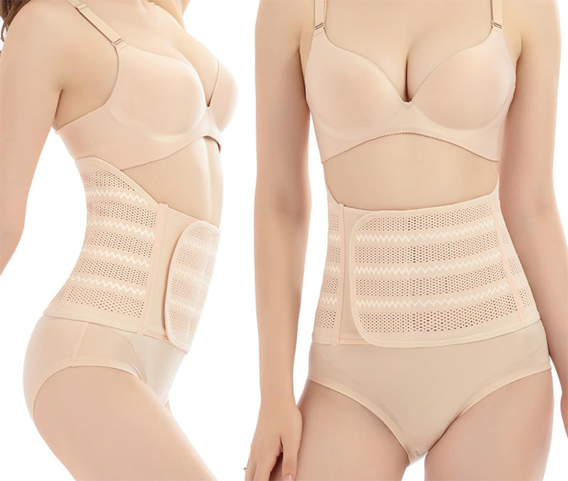 Belly Band Postpartum Belly Wrap, Breathable Abdominal Binder Post Surgery, Adjustable Waist Trainer for Women Lower Belly Fat, C Section Abdominal Binder Hernia Belt Back Support Belt for Women (Large) Large