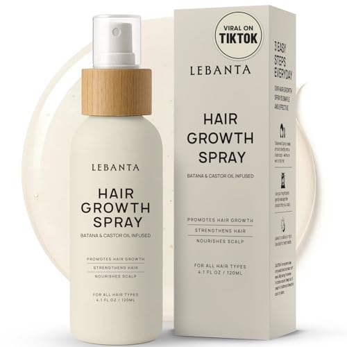 Lebanta Hair Oil Spray - 100% Pure Ingredients For Non Greasy, Thicker & Stronger Looking Hair - Organic Batana, Castor, Biotin, Saw Palmetto, and Rosemary Oil for Men & Women Scalp - 4 FL OZ 4.1 Count (Pack of 1)
