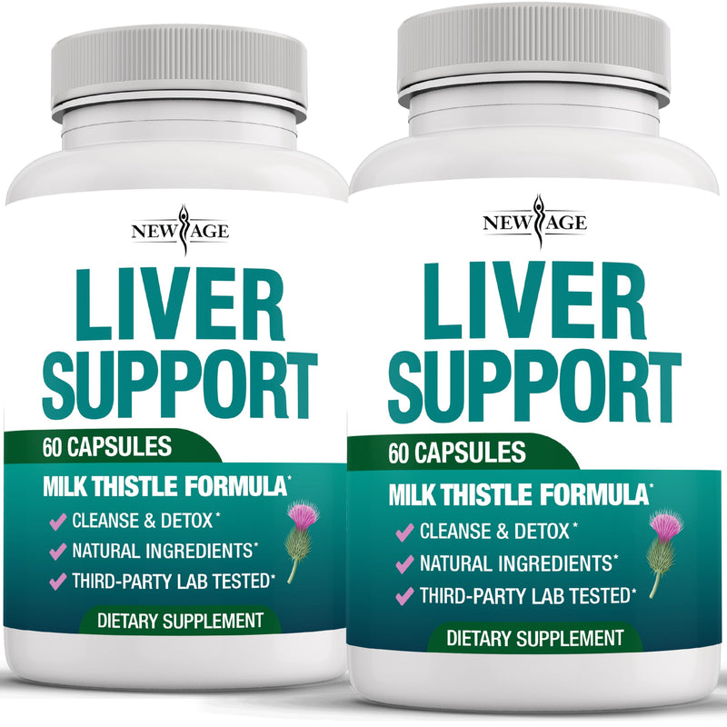 Liver Cleanse Detox & Repair - Milk Thistle Supplement - Liver Support with Choline, Artichoke Extract, Chicory & Dandelion Root Supplement - Milk Thistle Liver Detox & Liver Cleanse - 120 Count 120 Capsules (Pack of 2)