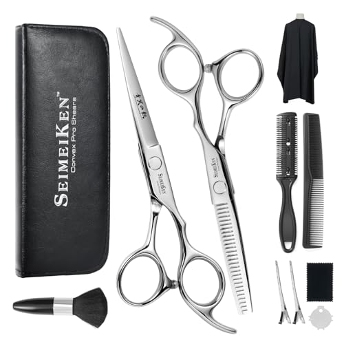Hair Cutting Scissors Kit, 6" Haircut Scissors Set Silver-6.0 Inch
