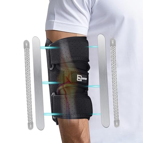 Elbow Brace for Cubital Tunnel Syndrome, Elbow Splint for Sleep Black-Right