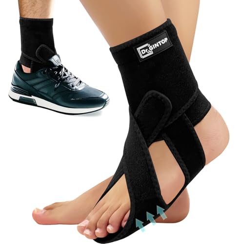 AFO Foot Drop Brace for Walking, Plantar Fasciitis Night Splint Black-Left