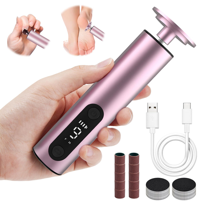 Electric Foot Callus Remover - 9-Speed Adjustable, Callus Remover for Feet with LED Display, Rechargeable & Wireless Pedicure Tools for Dead Skin Pink - BeesActive Australia
