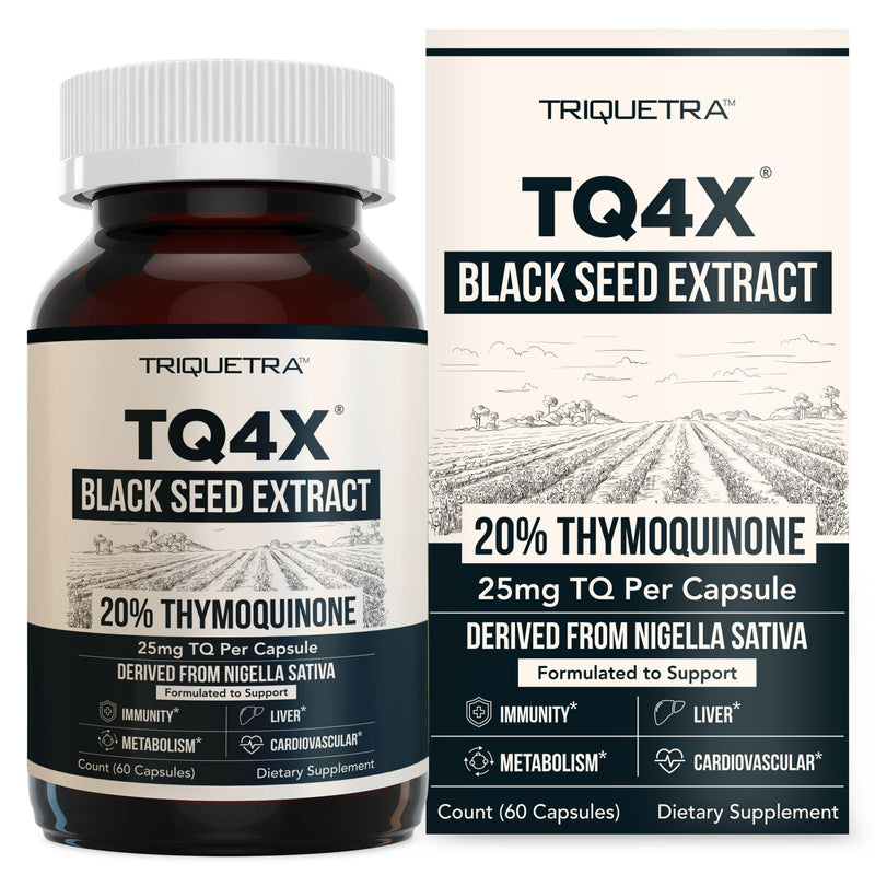 20% Thymoquinone Black Seed Oil Extract Capsules - TQ-Advanced 4X¬Æ: Potent Thymoquinone Concentration Available Concentrate from Nigella Sativa, Raw Form, Vegan, Glass Bottle (25 mg - 60 Capsules) 25mg - 60 Count (Pack of 1) - BeesActive Australia