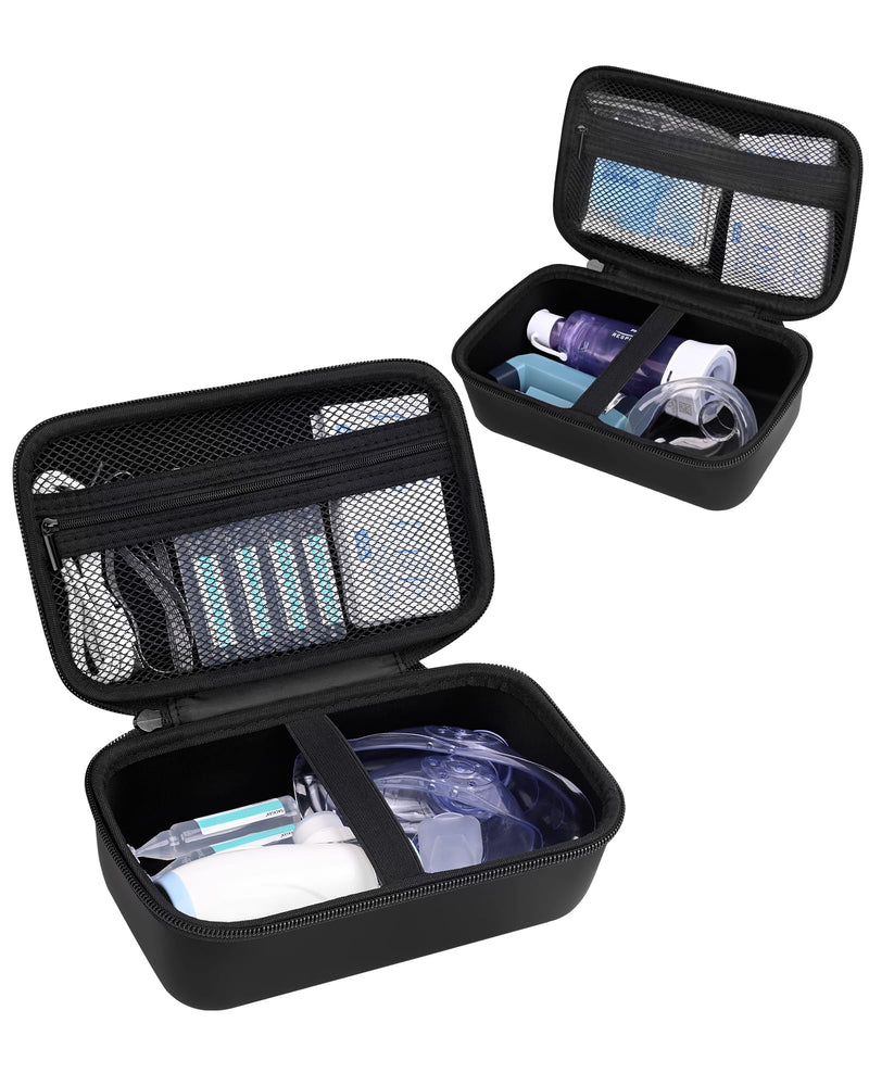Asthma Inhaler Case Portable Nebulizer and Spacer Storage for Kids and Adults - Travel Carrying Case for Masks, Inhaler Holder (BLACK) BLACK - BeesActive Australia