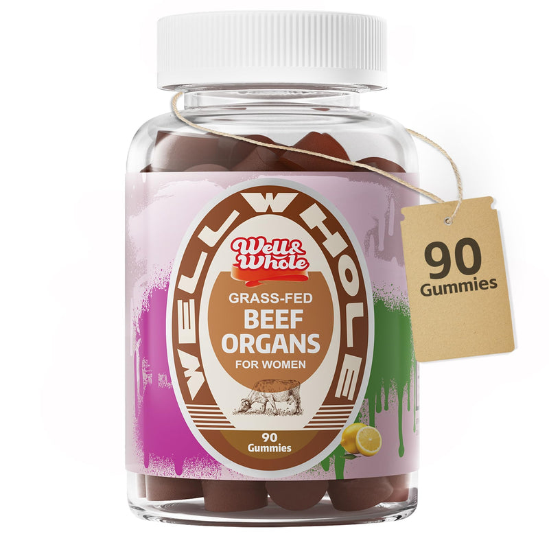 Beef Organ Supplement for Women, Gummies with Grassfed Beef Organ, 90 Cts | Grassfed Bovine Organ Gummies, Sugar-free & No Artificial Additives, Hormone Balance Support, Chewable, No Pills/ Powder