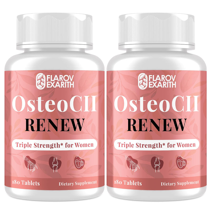 Joint Supplements for Women OsteoCII Renew Triple Strength – Advanced Joint, Bone & Skin Formula – Collagen, Glucosamine, Chondroitin, Calcium, MK-7, Vitamin D3, Hyaluronic Acid, 360 Tablets | OsteoCII Renew Triple Strength–Complete Joint, Bone & Skin ...