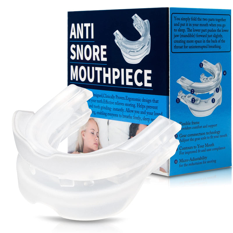 Anti-Snore Device, Snoring Solution Mouthpiece - Stop Snoring Mouth Guard for Men and Women Sleep-N07 White L - BeesActive Australia