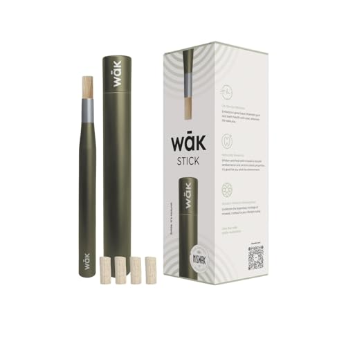 Stick, Natural Oral Wellness, Pure Miswak, Freshens Breath, Whitens Teeth, Enhances Focus, Promotes Good Habits, Brings Calm, Eco-Friendly, Stylish, Portable (Forest Green, Regular)