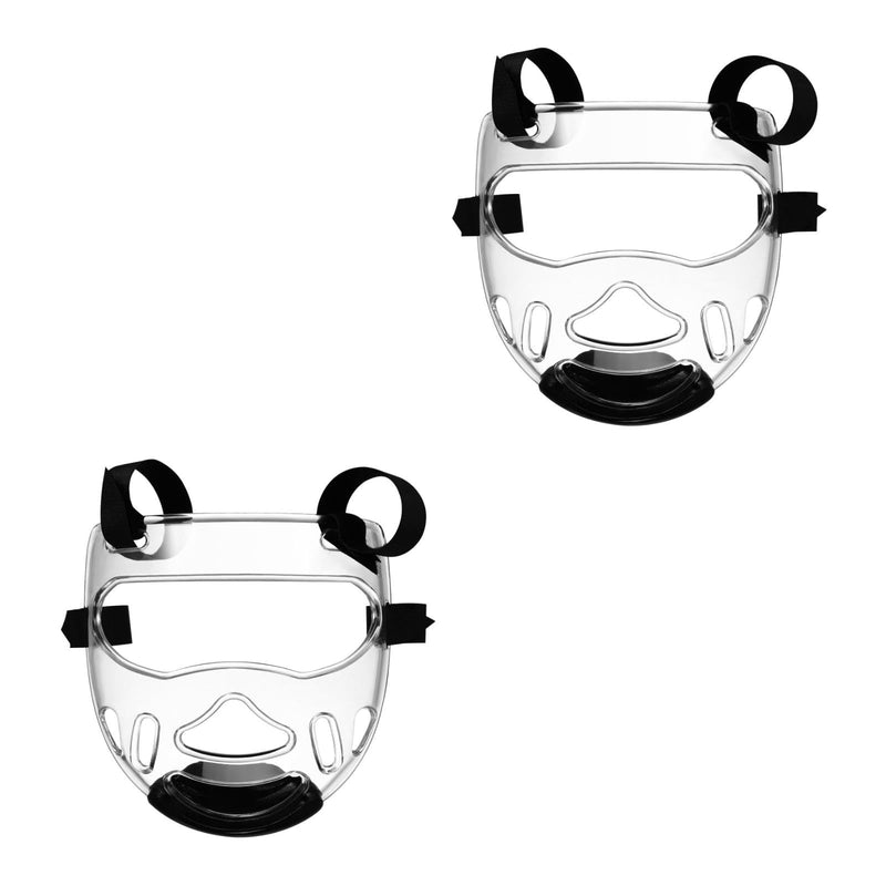Angoily Taekwondo Mask, Clear Kickboxing Sparring Headgear, Breathable Martial Arts Face Protection 2pcs