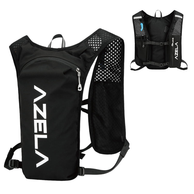 YAPJEB Lightweight Hydration Pack Backpack Vest, Optional 1.5L 2L BPA Free Water Bladder - Leakproof Breathable for Men Women Running Hiking Cycling Marathon 01 Black(Only Vest) - BeesActive Australia