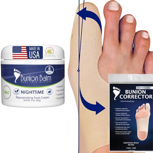 Bunion Big Toe Corrector - Medium Right + Bunion Balm Night