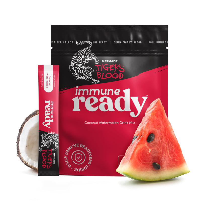 Immune Ready™ Electrolytes Powder Packets – Vitamin C Immune Support Drink Mix with Zinc, D3 & Beta Glucan – Low Sugar Hydration, Delicious Coconut Watermelon Flavor 0.2 Ounce (Pack of 15)