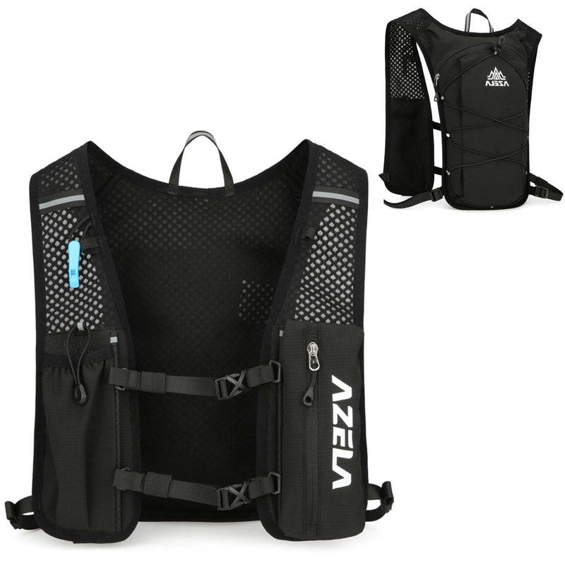 Azarxis Running Water Bottles Flask BPA Free Leakproof Hydration Vest Packs Waist Belt Replacement for Triathlon Marathon Hiking Cycling Climbing Runner #2 Black (7L) - Only Running Vest