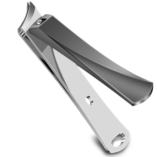 Ingrown Nail Clippers, Slanted Blade Toenail Clippers for Ingrown & Thick Toenails, Professional Non-Slip Toe Nail Cutter, Angled Nail Clippers for Seniors, Men & Women