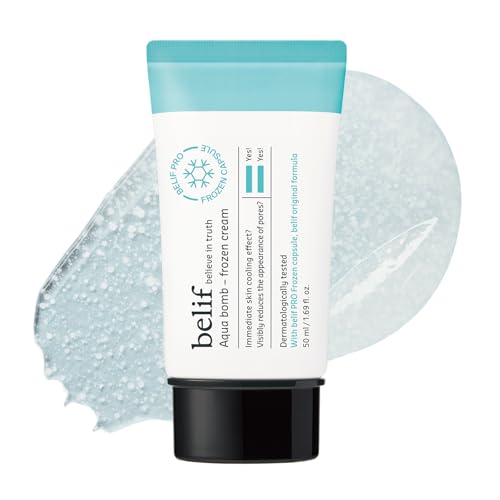 belif Aqua Bomb Frozen Gel Cream - Cooling Relief with Panthenol & Niacinamide - Daily Soothing & Hydrating Moisturizer, Lightweight, Korean Skincare, 1.69 fl oz Citrus 1.69 Fl Oz (Pack of 1)