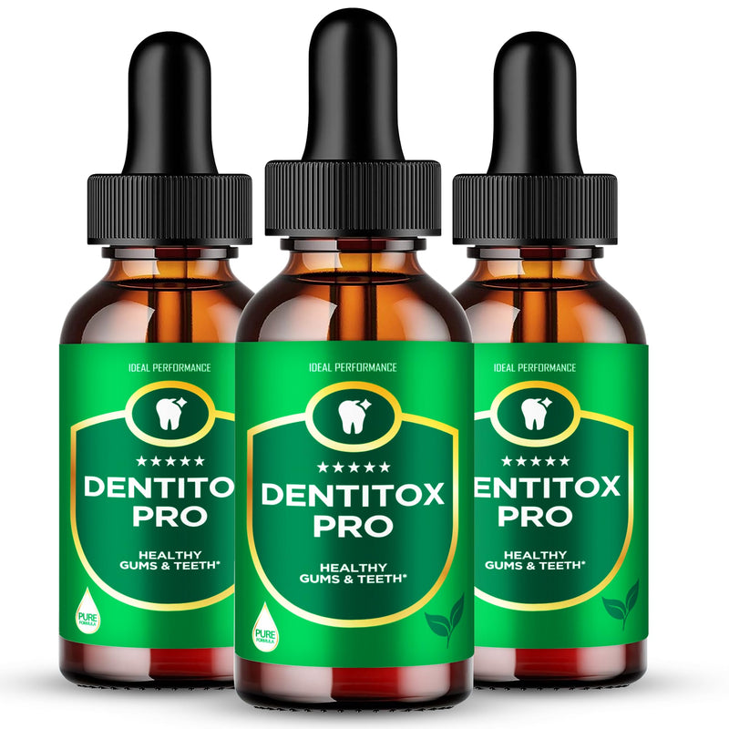 Dentitox Pro Drops for Healthy Teeth and Gums, Dentitox Supplement Advanced Formula Drops - All Natural Blend to Support Fresh Breath, Denti Tox Oral Health, Den Titox Pure Droppers Reviews (3 Pack)