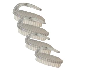 Fingernail Brushes for Cleaning Under Nails. Hygiene - Clear Plastic Nail scrubbing Cleaning Brush, Gentle Exfoliation, Durable, Hand & Foot Care, with a Handle for Easy Grip. Travel-Size .Pack of 4