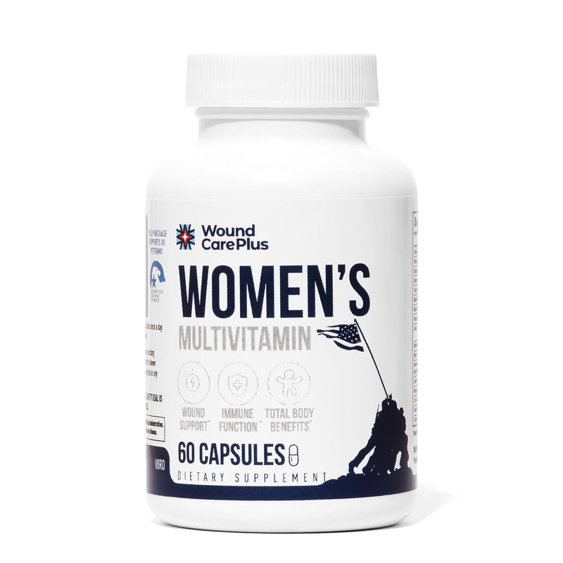 Wound Care Plus Women's Multivitamin – Complete Vitamin & Mineral Complex with Vitamins A, B, C, D, E, Zinc – Supports Immune Health, Skin Wellness & Energy – 60 Capsules – Non-GMO, Gluten-Free