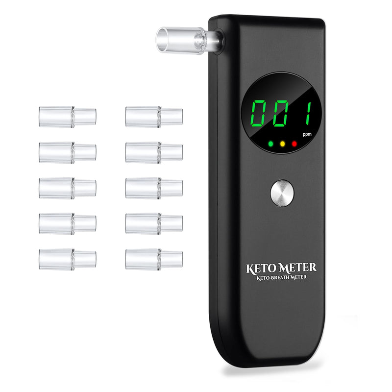 Home Ketosis Breath Analyzer Portable Ketone Breath Testing & Monitoring Professional Breath Ketosis Meter for Ketosis Testing ‚Äì Advanced Breath Ketone Tester with 10 Replaceable Mouthpieces Black