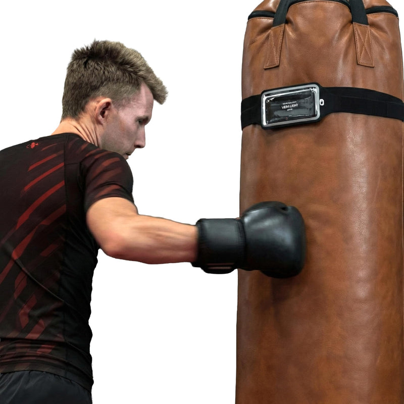 Heavy Bag Phone Holder Strap – Punch Tracking Accessory for Boxing & Fitness, Fits Hanging & Standing Bags, Tracks Punch Power, Count & Progress, Works with PunchLab App (No Subscription)