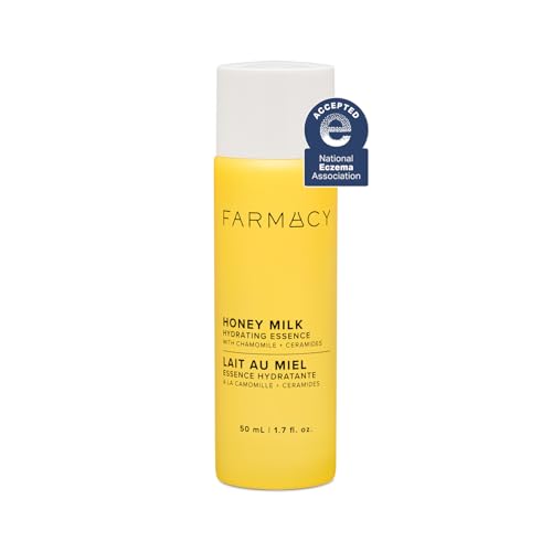 Farmacy Honey Milk Face Essence - Hydrating Milky Toner with Honey, Ceramides, Chamomile + Aloe - Helps Strengthen Skin Barrier + Replenish Moisture - Soothing + Calming Skincare (50ml) 1.7 Fl Oz (Pack of 1)