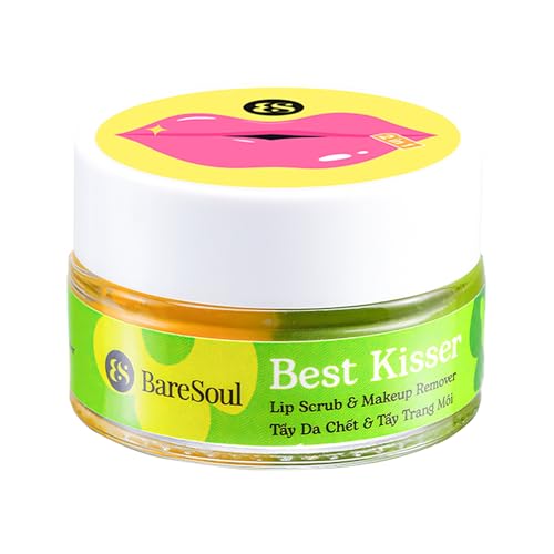 Best Kisser Lip Scrub & Makeup Remover 20g (0.71 Oz) - Organic Exfoliating Lip Scrub for Soft and Smooth Lips, Chapped Lips and Enhance Lip Care