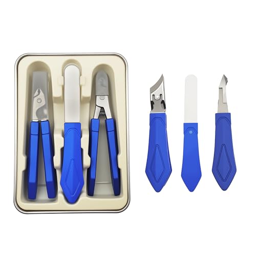 Wide Jaw Anti-Splash Eagle Beak Nail Clippers Set for Thick & Ingrown Toenails, Ultra Sharp Stainless Steel Nail Cutters with Cuticle Scissors & Nail File, Non-Slip Handle for Men, Women & Seniors