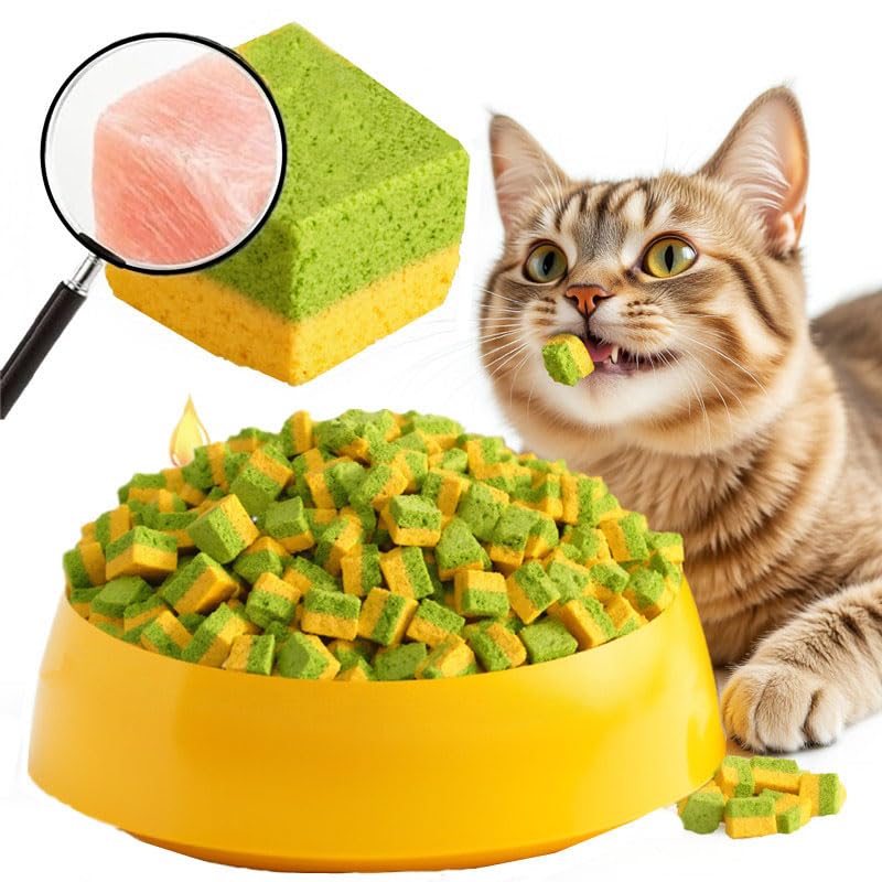 Cat Toy Grass Treats Freeze Dried 2 in 1 60g Fish Oil Chicken Cats Chew Grass Pellet Kitten Catnip for Hairball Removal Kitty Bite Snack for Cleaning Teeth Kitten Dental Food Indoor (2.12oz) 2.12 Ounce (Pack of 1)