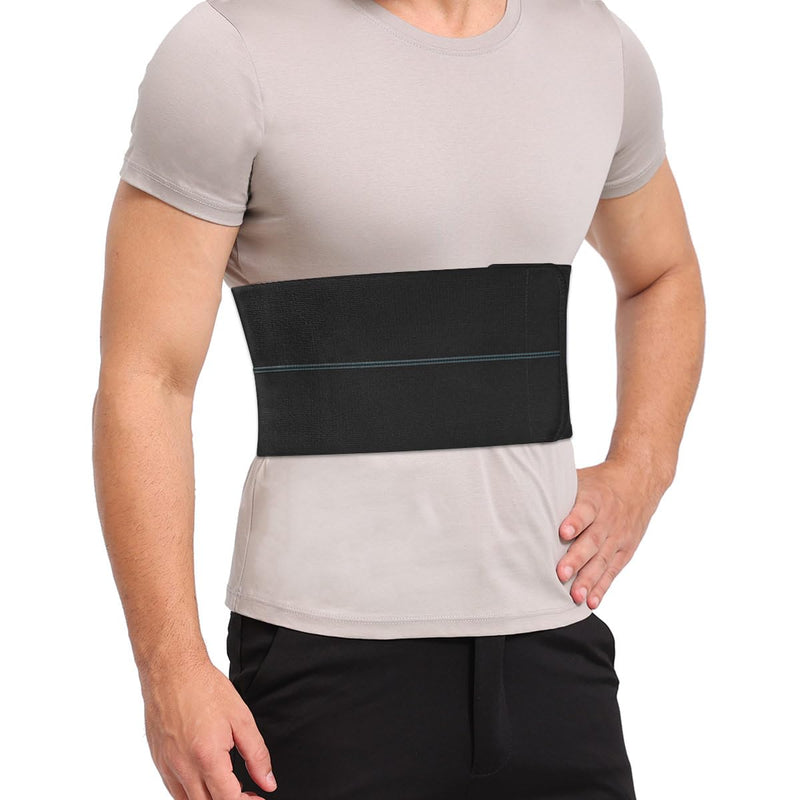 Broken Rib Brace for Men - Compression Chest Binder for Cracked Ribs Support & Chest Pain Relief - Rib Belt for Bruised Rib Cage (Black, Fits 30‚Äù-45‚Äù) M Black - BeesActive Australia